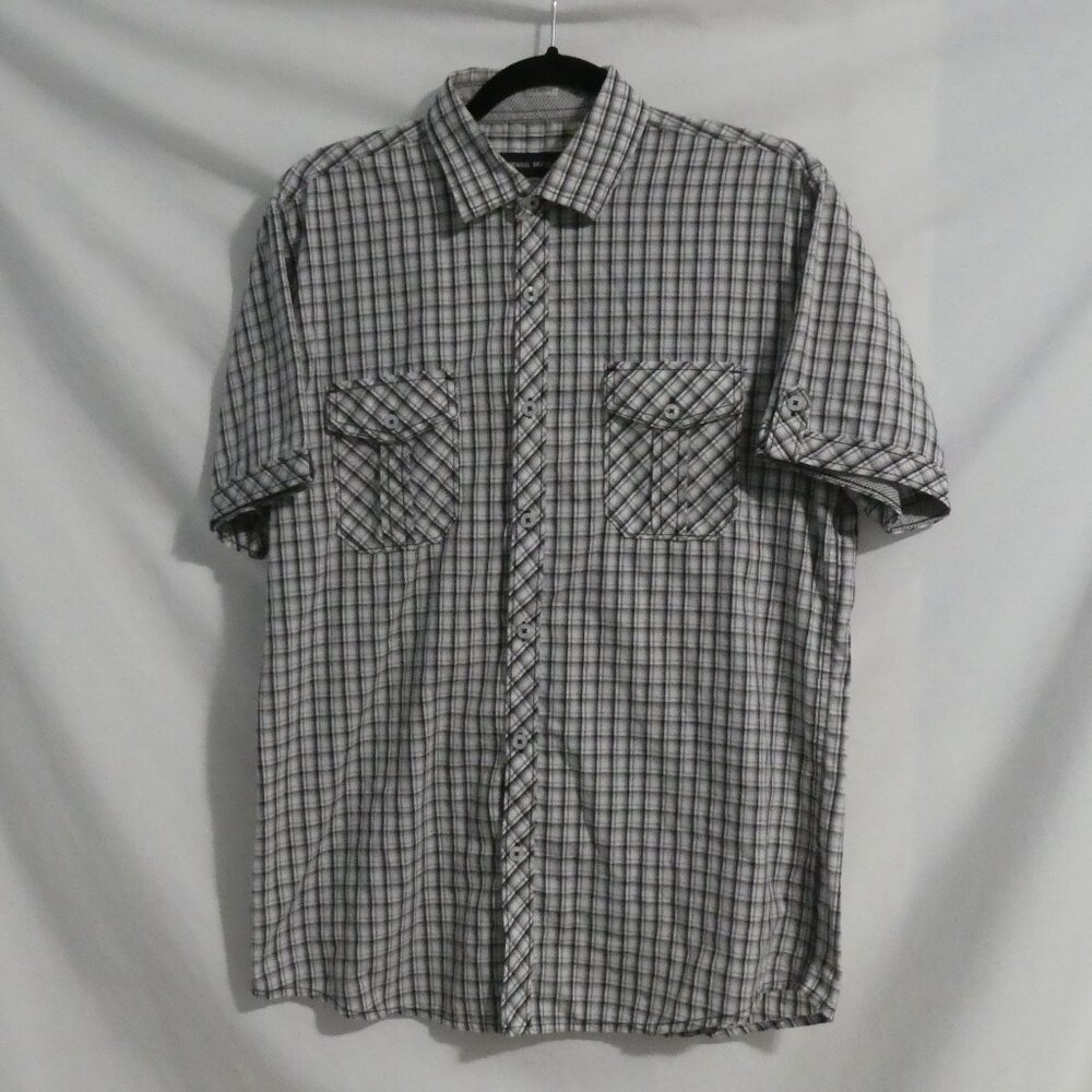 MICHAEL BRANDON | medium | Checkered Casual Button-Up Short Sleeve Shirt